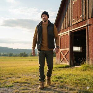 L.L. Bean Signature Thermal Waffle Shirt Crew Neck Mens Medium Thick